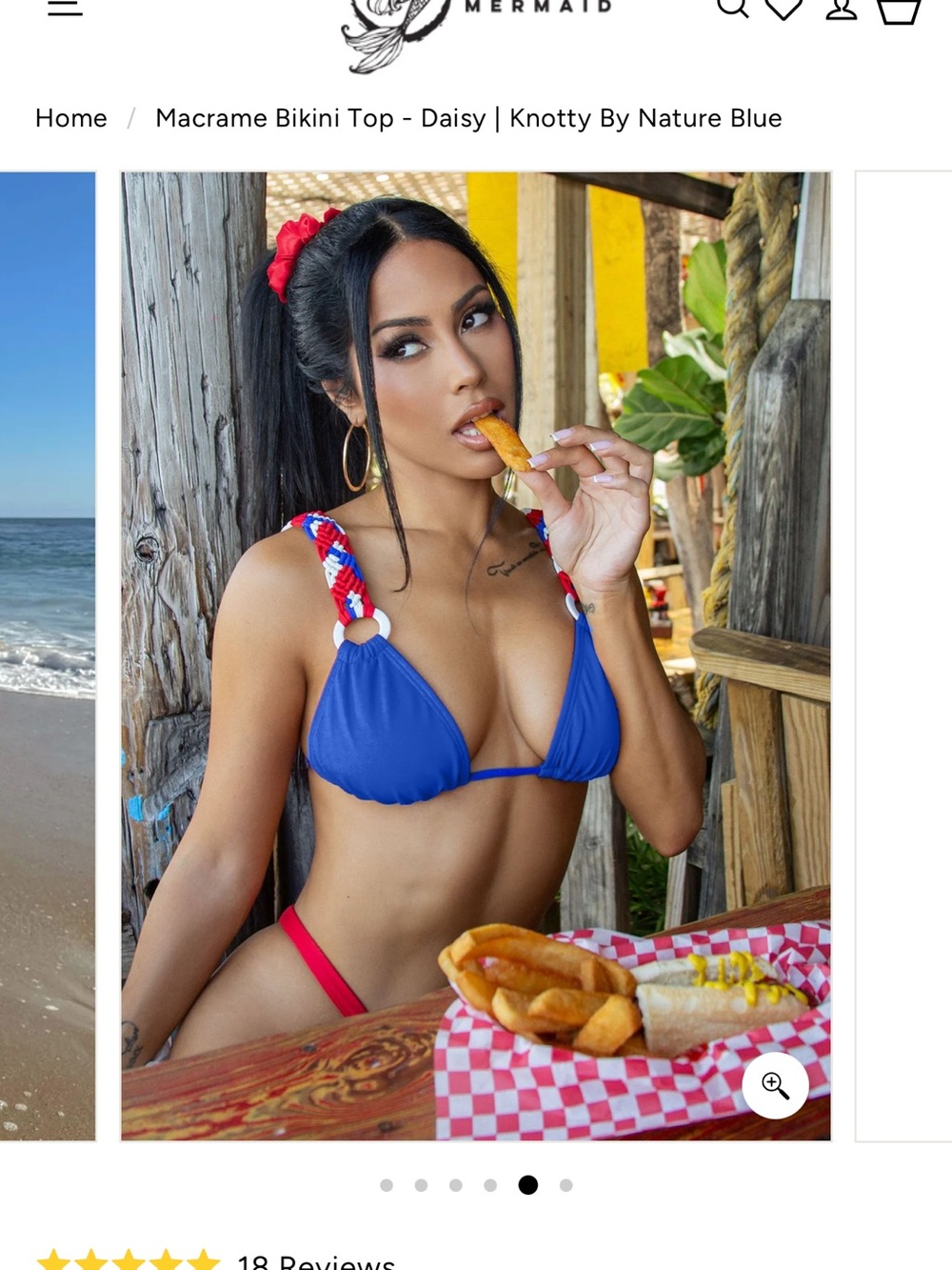 Blue Braided-Strap Salty Mermaid Bikini Top - Picture 5 of 5